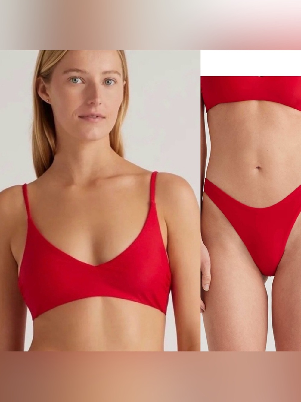 NWT Quince bikini set cherry red